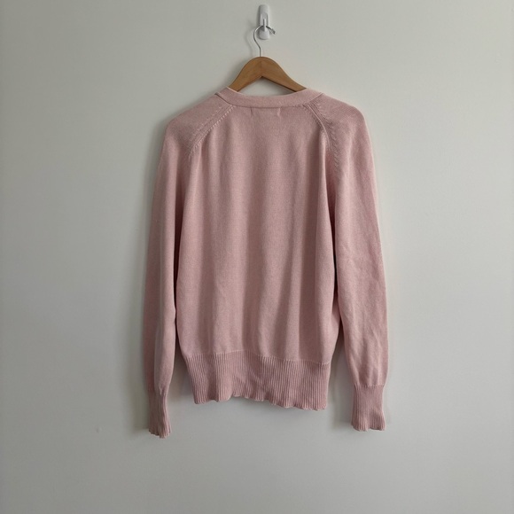 Vintage Cotton Light Pink and Gold Cardigan Sweater - Picture 8 of 14